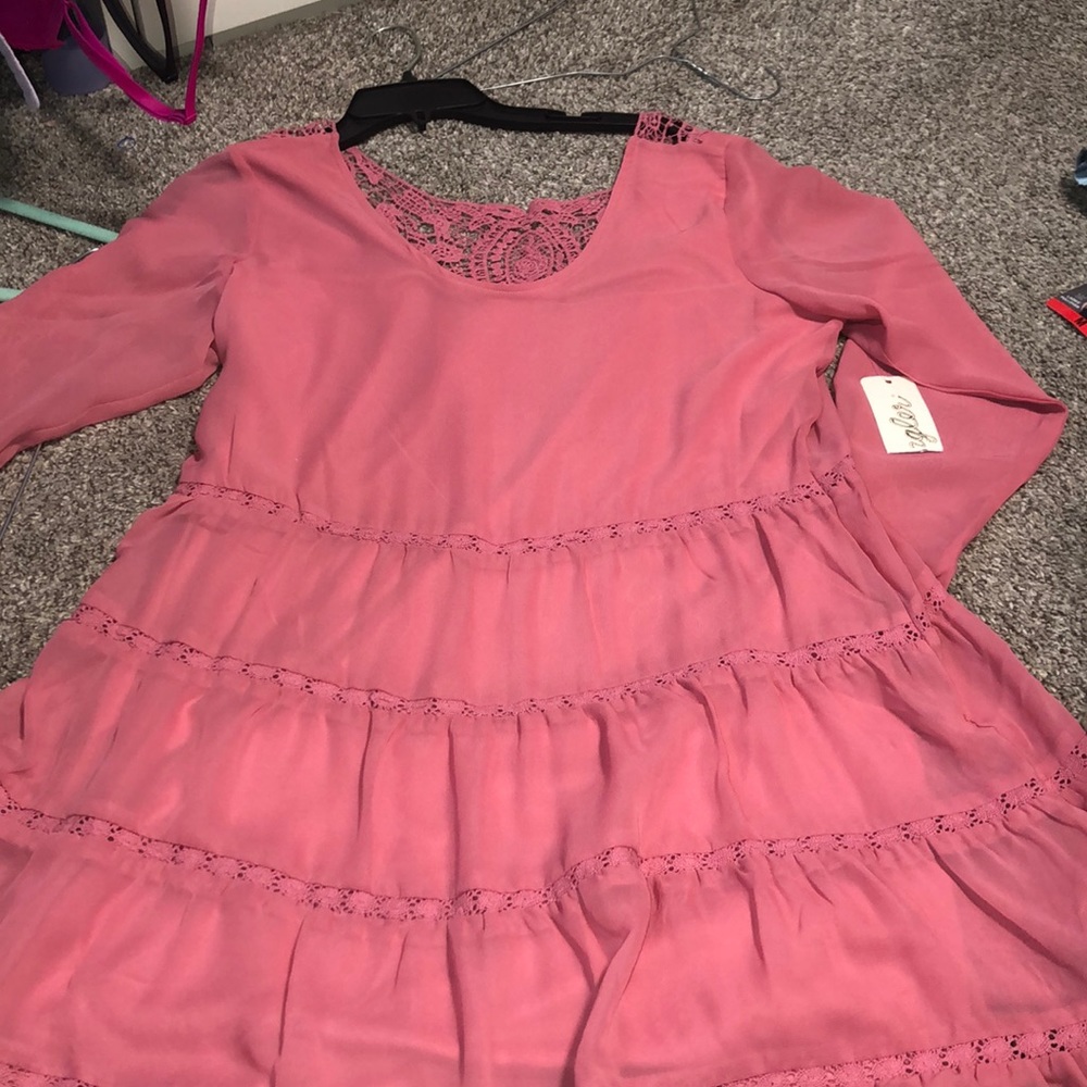 Peach lace dress